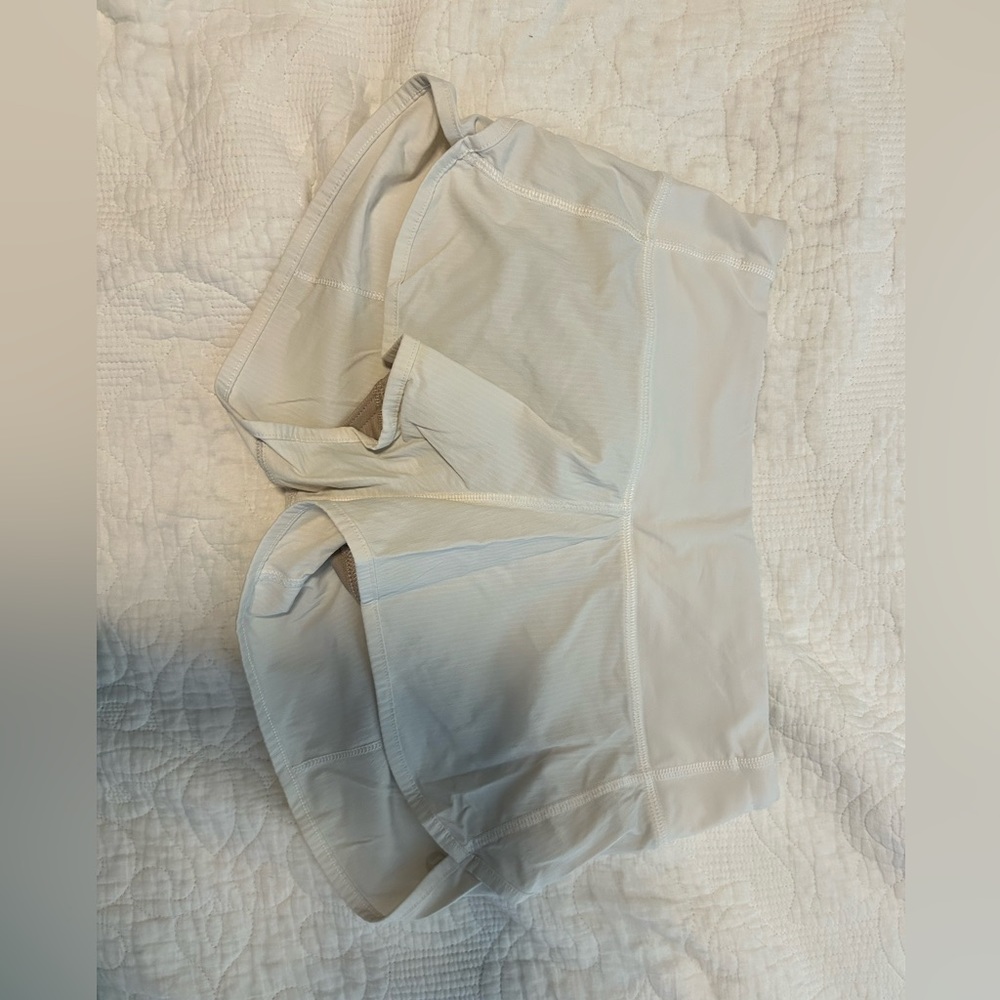 Lululemon white speed up shorts size 2